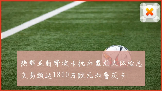 热那亚前锋埃卡托加盟尤文体检总交易额达1800万欧元加普茨卡